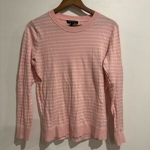 BANANA REPUBLIC Cotton Blend Pink Striped Girly Y2K Crew Neck Sweater Size L